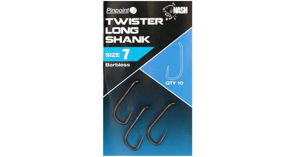 NASH - Háčiky Pinpoint Twister Long Shank Barbless veľ. 7 10 ks