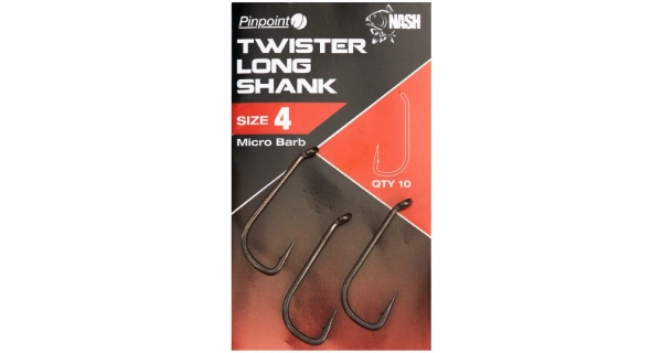 NASH - Háčiky Pinpoint Twister Long Shank Micro Barbed veľ. 1 10 ks