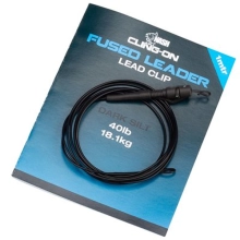 NASH - Koncová montáž Cling-On Fused Lead Clip Leader Silt 40 lb 1 m