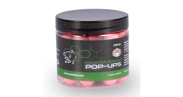 NASH - Plávajúce boilies Pop Ups Monster Shrimp Pink 15 mm 75 g