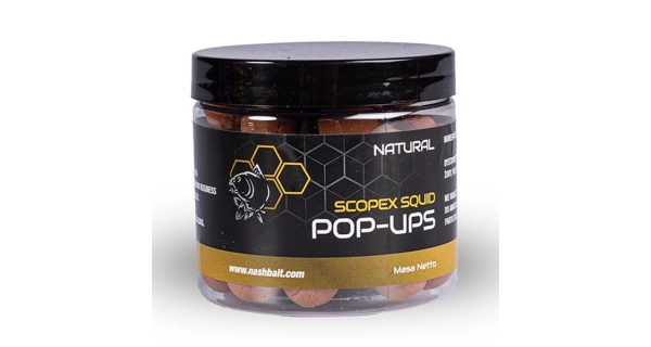 NASH - Plávajúce boilies Pop Ups Scopex Squid Natural 20 mm 75 g