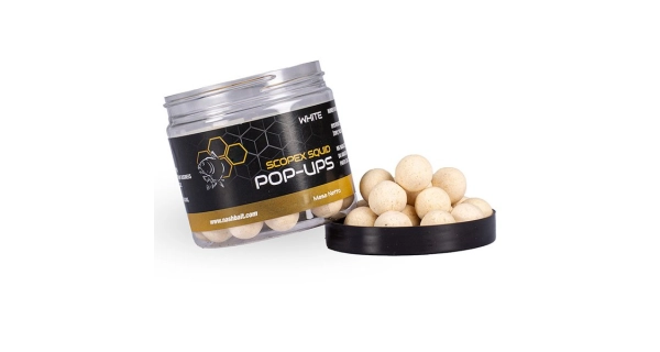 NASH - Plávajúce boilies Pop Ups Scopex Squid White 12 mm 75 g