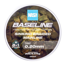 NASH - Pletená šnúra Baseline Sinking Braid Camo 1200 m 0,20 mm 9,07 kg