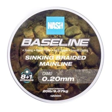 NASH - Pletená šnúra Baseline Sinking Braid Camo 1200 m 0,20 mm 9,07 kg