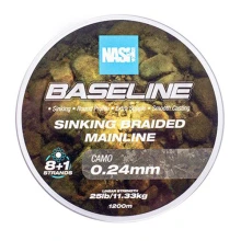 NASH - Pletená šnúra Baseline Sinking Braid Camo 1200 m 0,24 mm 11,33 kg