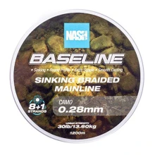 NASH - Pletená šnúra Baseline Sinking Braid Camo 1200 m 0,28 mm 13,6 kg