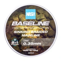 NASH - Pletená šnúra Baseline Sinking Braid Camo 1200 m 0,35 mm 18,14 kg