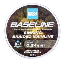 NASH - Pletená šnúra Baseline Sinking Braid Camo 600 m 0,24 mm 11,33 kg