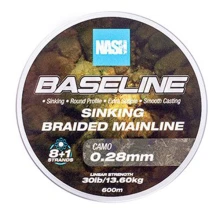 NASH - Pletená šnúra Baseline Sinking Braid Camo 600 m 0,28 mm 13,6 kg