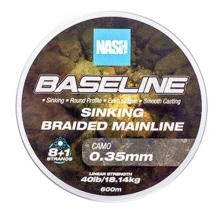 NASH - Pletená šnúra Baseline Sinking Braid Camo 600 m 0,35 mm 18,14 kg