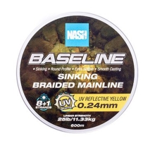 NASH - Pletená šnúra Baseline Sinking Braid UV Yellow 600 m 0,24 mm 11,33 kg