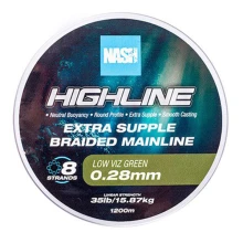 NASH - Pletená šnúra Highline Extra Supple Braid Green 1200 m 0,28 mm 15,87 kg