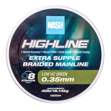 NASH - Pletená šnúra Highline Extra Supple Braid Green 1200 m 0,35 mm 18,14 kg