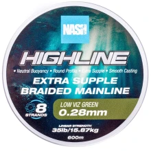 NASH - Pletená šnúra Highline Extra Supple Braid Green 600 m 0,28 mm 15,87 kg