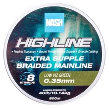 NASH - Pletená šnúra Highline Extra Supple Braid Green 600 m 0,35 mm 18,14 kg