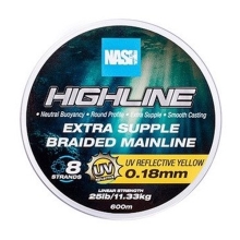 NASH - Pletená šnúra Highline Extra Supple Braid UV Yellow 600 m 0,18 mm 11,33 kg