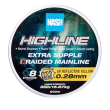 NASH - Pletená šnúra Highline Extra Supple Braid UV Yellow 600 m 0,28 mm 15,87 kg