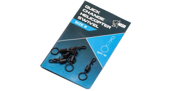 NASH - Rýchlovýmenný obratlík Quick Change Helicopter Swivel 10 ks veľ. 8