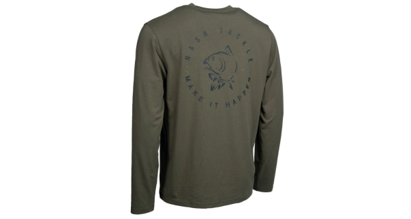 NASH - Tričko Make It Happen Carp Logo Long Sleeve T-Shirt Green veľ. 3XL