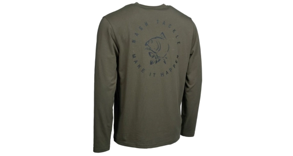NASH - Tričko Make It Happen Carp Logo Long Sleeve T-Shirt Green veľ. L