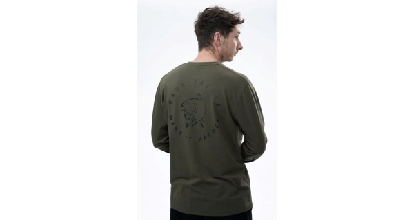 NASH - Tričko Make It Happen Carp Logo Long Sleeve T-Shirt Green veľ. L