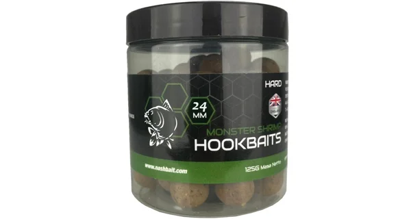NASH - Tvrdené boilie Hard Hookbaits Monster Shrimp 24 mm 175 g