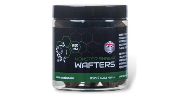 NASH - Vyvážené boilies Monster Shrimp Wafters 20 mm 100 g