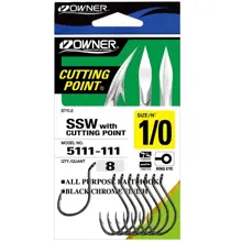 OWNER - Háčik s očkom Cutting Point 5111 veľ. 8/0 3 ks