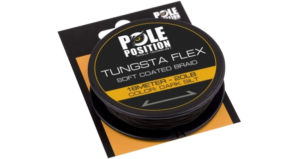 POLE POSITION - Náväzcová šnúra Tungsta Flex Coated Braid 18 m 20 lb Dark Silt