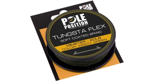 POLE POSITION - Náväzcová šnúra Tungsta Flex Coated Braid 18 m 20 lb Weedy Green