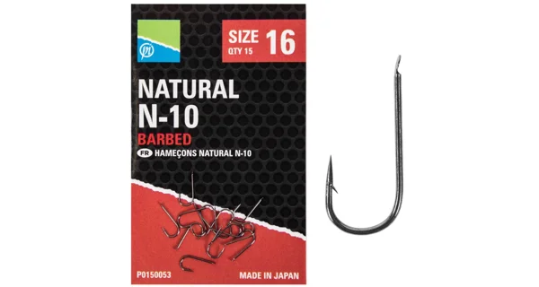 PRESTON - Háčiky Natural N-10 veľ. 18 15 ks
