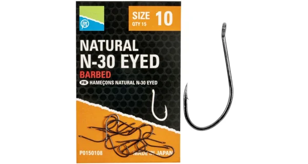 PRESTON - Háčiky Natural N-30 Eyed veľ. 14 15 ks