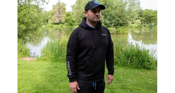 PRESTON - Mikina Black French Terry Hoodie veľ. L