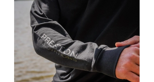 PRESTON - Mikina Black Minimal Sweatshirt veľ. S