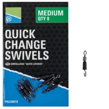 PRESTON - Obratlík Quick Change Swivels Medium 8 ks