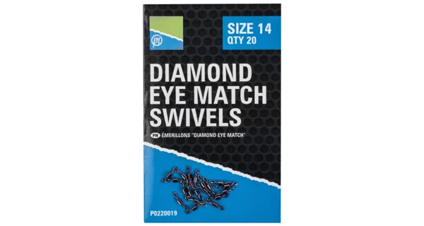 PRESTON - Obratlíky Diamond Eye Match Swivels veľ. 12 20 ks