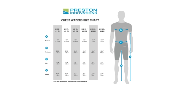 PRESTON - Prsačky Heavy Duty Chest Waders veľ. 44