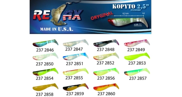 RELAX KOPYTA - Gumová nástraha RK 2,5 (6,2 cm) cena 1ks / bal 10 ks farba 2846