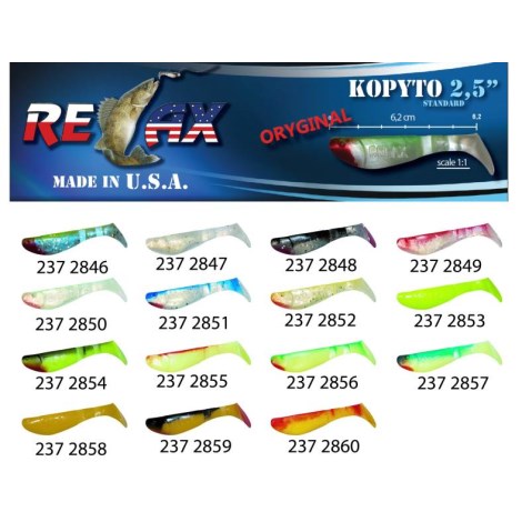 RELAX KOPYTA - Gumová nástraha RK 2,5 (6,2 cm) cena 1ks / bal 10 ks farba 2846