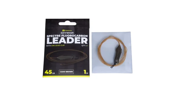 RIDGEMONKEY - Fluorocarbon Uni Lead Clip Leader Camo Brown 20,4 kg 1 m