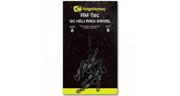 RIDGEMONKEY - Rýchlovýmenný obratlík Connexion QC Heli Ring Swivel veľ. 11 8 ks