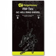 RIDGEMONKEY - Rýchlovýmenný obratlík Connexion QC Heli Ring Swivel veľ. 8 8 ks