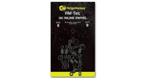 RIDGEMONKEY - Rýchlovýmenný obratlík Connexion QC Inline Swivel veľ. 8 8 ks