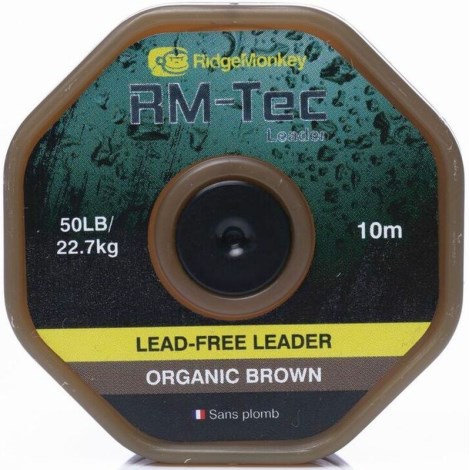 RIDGEMONKEY - Šnúrka RM-Tec Lead 50 lb 10 m Organic Brown