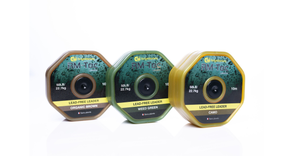 RIDGEMONKEY - Šnúrka RM-Tec Lead Free Leader 50 lb 10 m Weed Green