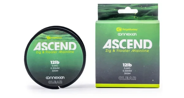 RIDGEMONKEY - Vlasec Ascend Zig a Floater Mainline 0,30 mm 12 lb 100 m Clear