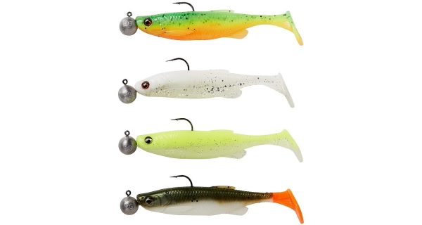 SAVAGE GEAR - Gumová nástraha Fat Minnow T Tail RTF Darkwater Mix 7,5 cm 5 g 4 ks