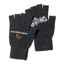 SAVAGE GEAR - Rukavice Knitted Half Finger Glove Dark Grey Melange veľ. L