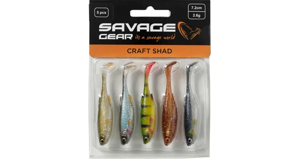 SAVAGE GEAR - Súprava nástrah Craft Shad 8,8 cm 4,2 g Clear Water Mix 5 ks