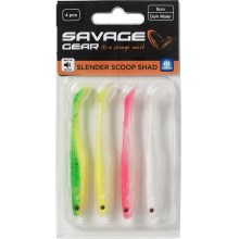 SAVAGE GEAR - Súprava nástrah Slender Scoop Shad 11 cm 7 g Dark Water Mix 4 ks